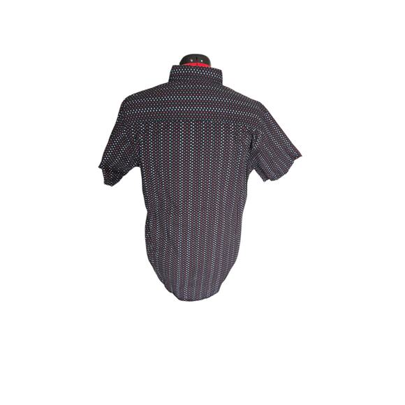 Geometrix New York slim fit button down black/red/white shirt, size large - Picture 2 of 5